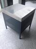 Stainless steel topped "security search table", grey perforated steel sides and legs, incorporating a single under shelf. Adjustable height on legs. W 750mm H 850mm D 770mm<br /> - 3