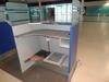 Single Security check desk- 3 glass partition, double shelf, Dimensions H1200mm (not including glass) W1200, D900 - 2