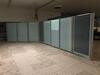 Quantity of frosted glass wall panels in various configurations. 46 full panels - 4