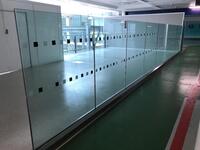 9 Panel glass partion W1200mm, H1600mm including base