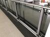 8 panel glass and metal barrier with hand rail and kick bar. Each glass panel W1500mm H1030mm - 2