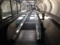 Kone Travelator. 58 metre in length. Total width 1450mm. Glass panel walls