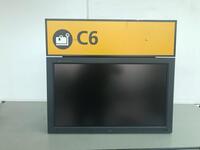 Check-in desk and monitor
