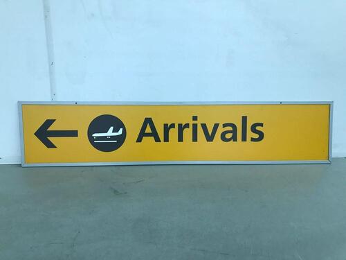 Arrivals sign