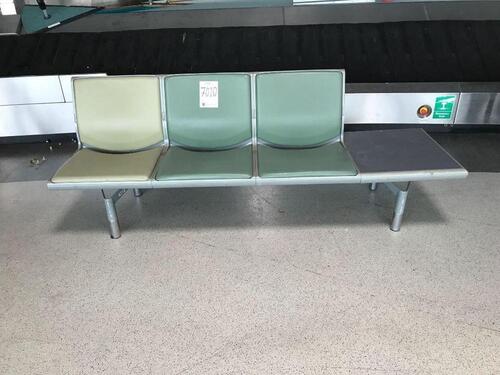 Three person seat and right hand side table, cast alloy construction
