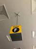 Zone F' ceiling mounted illuminated location sign - 2