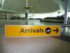 "Arrivals" sign with aluminium frame
