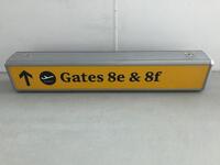 Gate 8e/Gate 8f Illuminated sign, curved metal construction