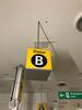 Zone B' ceiling mounted illuminated location sign - 2