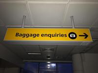 Illuminated 'Baggage' sign