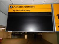 Illuminated 'Airline lounges' sign