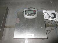 OHAUS CD-11 INDICATOR WITH OHAUS STAINLESS STEEL 250 POUND CAPACITY WEIGHING PLATFORM (IN LAB 2)