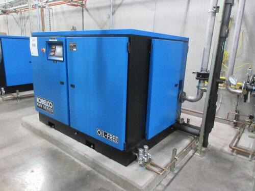 2009 KOBELCO KNW1-C/H OIL-FREE TWO-STAGE 125 HORSEPOWER ROTARY SCREW AIR COMPRESSOR KNW SERIES SERIAL NO. 09J6111744 (TO THE FIRST CUT) (MAIN PUMP ROO