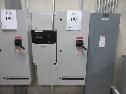 ALLEN BRADLEY POWERFLEX 400 CAT NO. 22C-D072A103 SERIES A WITH POWERFLEX ENCLOSURE MODEL 23C-D072A10ENNAANN-LR (TO THE FIRST CUT) (MAIN PUMP ROOM)