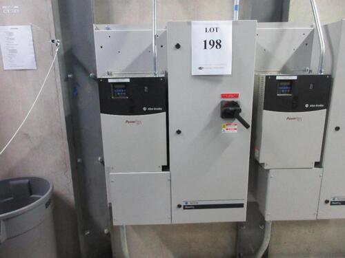 ALLEN BRADLEY POWERFLEX 400 CAT NO. 22C-D072A103 SERIES A WITH POWERFLEX ENCLOSURE MODEL 23C-D072A10ENNAANN-LR (TO THE FIRST CUT) (MAIN PUMP ROOM)