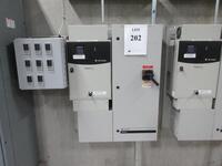 ALLEN BRADLEY POWERFLEX 400 CAT NO. 22C-D082A103 SERIES A WITH POWERFLEX ENCLOSURE MODEL 23C-D2082A10ENNAANN (TO THE FIRST CUT) (MAIN PUMP ROOM)