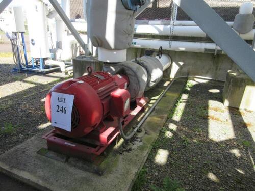 BELL & GOSSETT 60 HORSEPOWER 1800 RPM PUMP WITH BALDOR SUPER-E 60 HORSEPOWER MOTOR MODEL 6E11BF, SERIAL NO. PV1 774-3 F90 (TO THE FIRST CUT) (OUTSIDE)