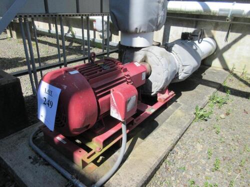 BELL & GOSSETT 60 HORSEPOWER 1800 RPM PUMP WITH BALDOR SUPER-E 60 HORSEPOWER MOTOR MODEL 6E11BF, SERIAL NO. PV1 774-2 F90 (TO THE FIRST CUT) (OUTSIDE)