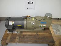 ULVAC OIL ROTARY VACUUM PUMP MODEL D-9500K WITH BALDOR 2 HORSEPOWER MOTOR CAT NO. VM3614T (DRIVE AND BLOWERS ROOM)