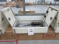 NITO 47" X 23.5" X 10" CONTROL CABINET WITH ASST'D MITSUBISHI, ORIENTALMOTOR, LIMO, AND VEXTA MODULES (NEXT TO LAB 2)