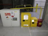 (LOT) ASST'D LIQUID STORAGE CABINET, (1) EAGLE 3010 30 GALLON FLAMMABLE STORAGE CABINET, (3) JUSTRITE 891220 12 GALLON FLAMMABLE STORAGE CABINET, (1) 