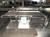 (3) ULINE 36" X 24" STAINLESS STEEL CARTS (JCM AREA)