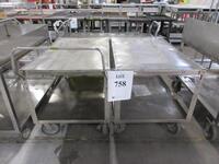 (2) 48" X 30" STAINLESS STEEL CARTS (JCM AREA)