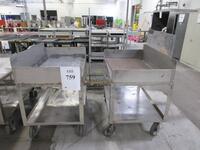 (2) 48" X 30" STAINLESS STEEL CARTS (JCM AREA)