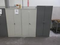 (3) STORAGE CABINETS WITH CONTENTS, GLOVES, EYE WEAR, DUST MASTKS, FIRST AID SUPPLY'S, SAFETY BELTS, ETC. (JCM AREA)