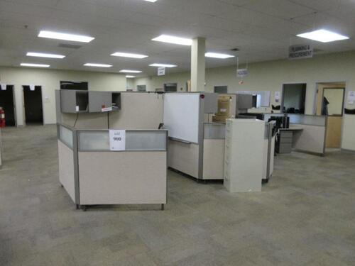 HERMAN MILLER 9 PERSON WORK STATION AND (9) SIT ON IT OFFICE CHAIRS (OFFICE)