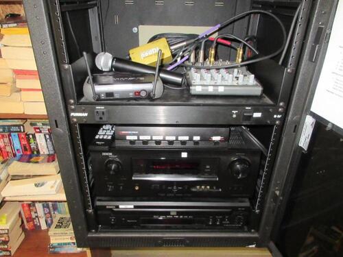 SOUND SYSTEM CONSISTS OF (1) DENON AVR-1610 AV SURROUND RECEIVER, (1) DENON DVM-1845 DVO VIDEO AUTO CHANGER, (1) SHURE PGX4 WIRELESS RECEIVER, (1) SHU