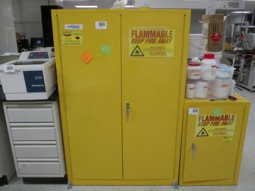 Eagle 4510 Flammable Storage Cabinet, 45 Gallon, 18-gauge steel, Inside Dimensions: 40"W x 15"D x 62"H, 2 Door, Self Close. (No Contents).s/n Tag #N/A Category: Lab Location: R&amp;D