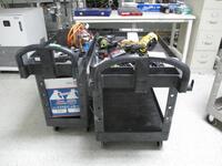 Various Lab Equipment on (2) Carts including Ryobi Inspection Scope, Craftsman Cordless Drill and 2 Batteries, Drill Bits, Air Hose, Electrical Cord and more. s/n Tag #N/A Category: Lab Location: R&amp;D