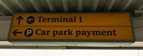 Terminal 1 Car park payment' Illuminated Light Box Sign