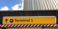 Terminal 1' Arrow Forward Wide Illuminated Light Box Sign