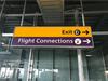 Exit & Flight Connections illuminated sign