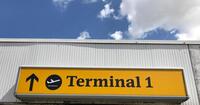 Terminal 1' Forward Arrow Illuminated Light Box Sign