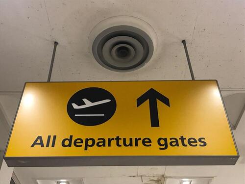 All departure gates illuminated sign