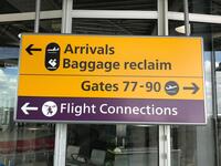 Arrivals and Flight Connections illuminated sign