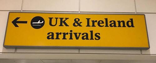 UK & Ireland arrivals wall mounted illuminated sign
