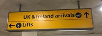 UK & Ireland arrivals and lifts illuminated sign