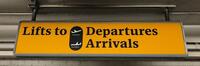 Lifts to Departures Arrivals' Illuminated Light Box Sign