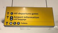 All departure gates large illuminated information sign