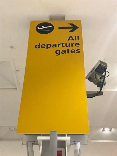 All departure gates metal sign