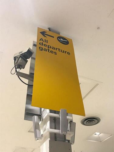 All departure gates metal sign