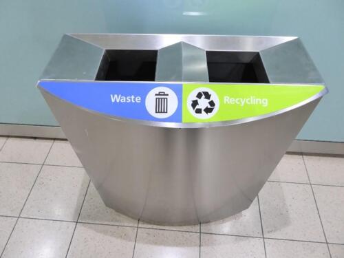 Lesco Stainless steel airport recycling bin