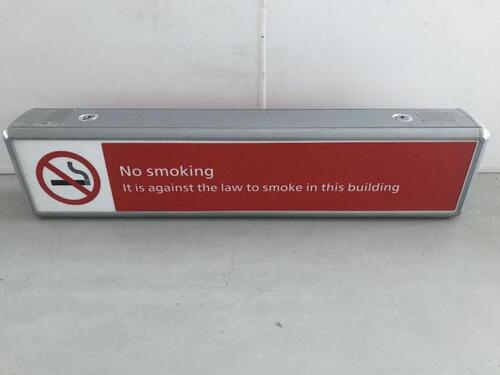 No Smoking' Illuminated sign, curved metal construction