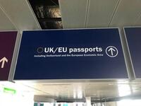 Illuminated Light Box Sign 'UK/EU Passports Including Switzerland and the EU'