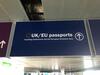 Illuminated Light Box Sign 'UK/EU Passports Including Switzerland and the EU'