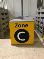 Zone C ceiling suspended large illuminated light box